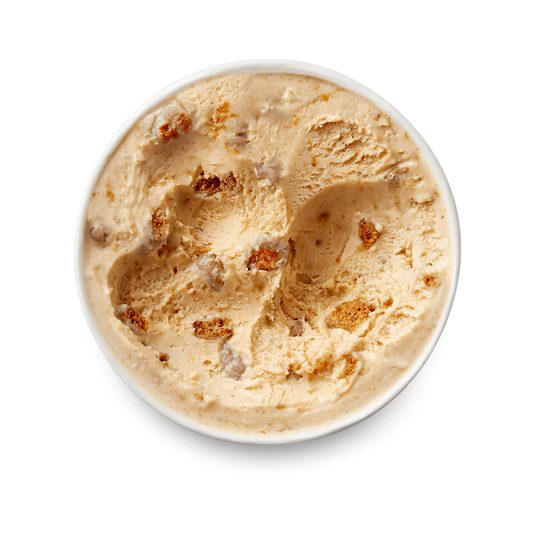 Haagen Dazs Caramel Biscuit and Cream – Speculoos pint top view with lid off